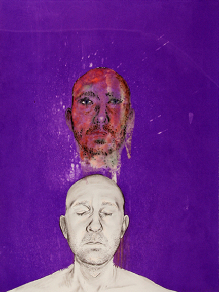 I and I mixed media drawing and serigraphic monotype enlarged